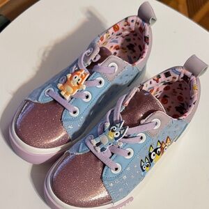 BLUEY Sparkly Blue and Pink Kids Sneakers - Size 10